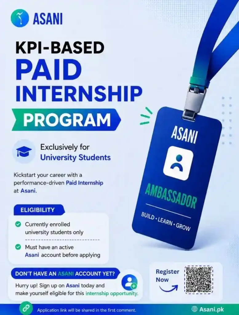 Asani Paid Internship Program 2026 in Pakistan