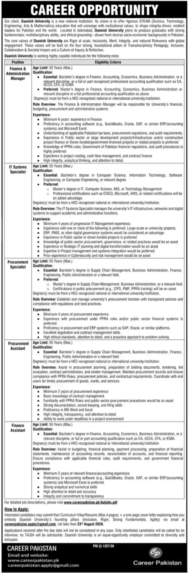 Daanish University Jobs 2026 – Latest Career Opportunities, Eligibility & Apply