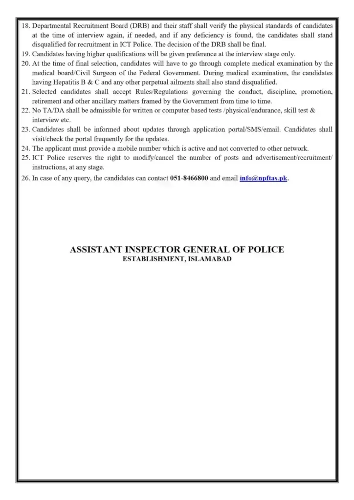 Islamabad Police Jobs 2026 Announced