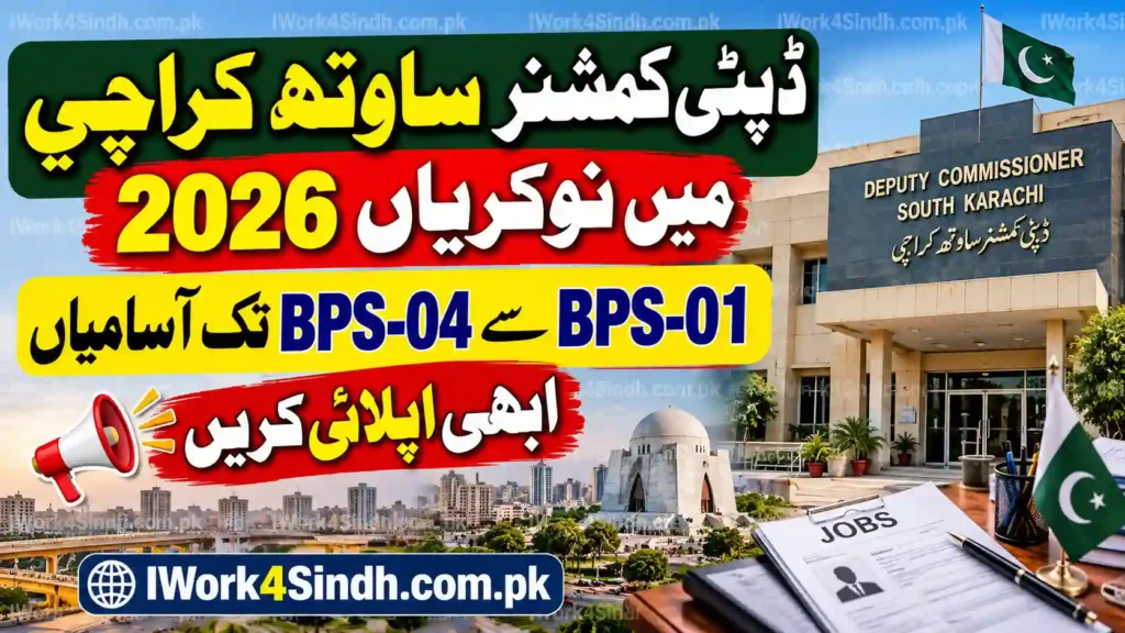 Deputy Commissioner South Karachi Jobs 2026 Announced – Apply for BPS-01 to BPS-04 Vacancies