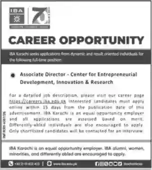 IBA Karachi Research and Innovation Jobs 2026 