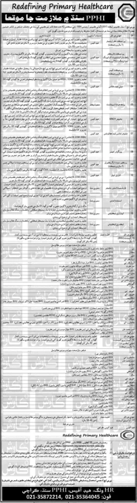 PPHI Sindh Jobs 2026 Apply Online