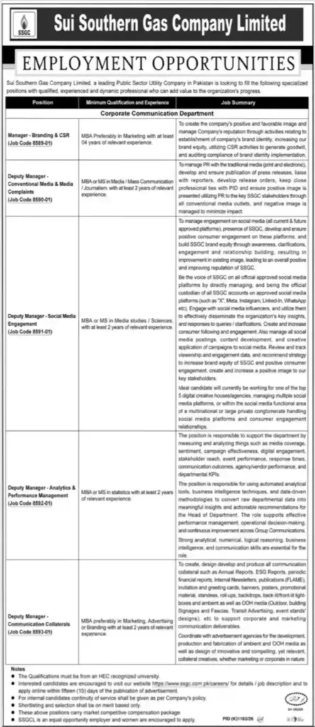 SSGC Jobs 2026 Apply Online